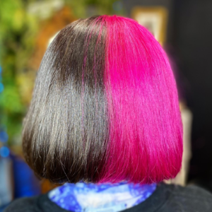 brown and pink hair