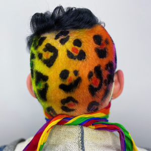 rainbow and leopard spots men's cut