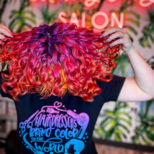 rainbow curly hair